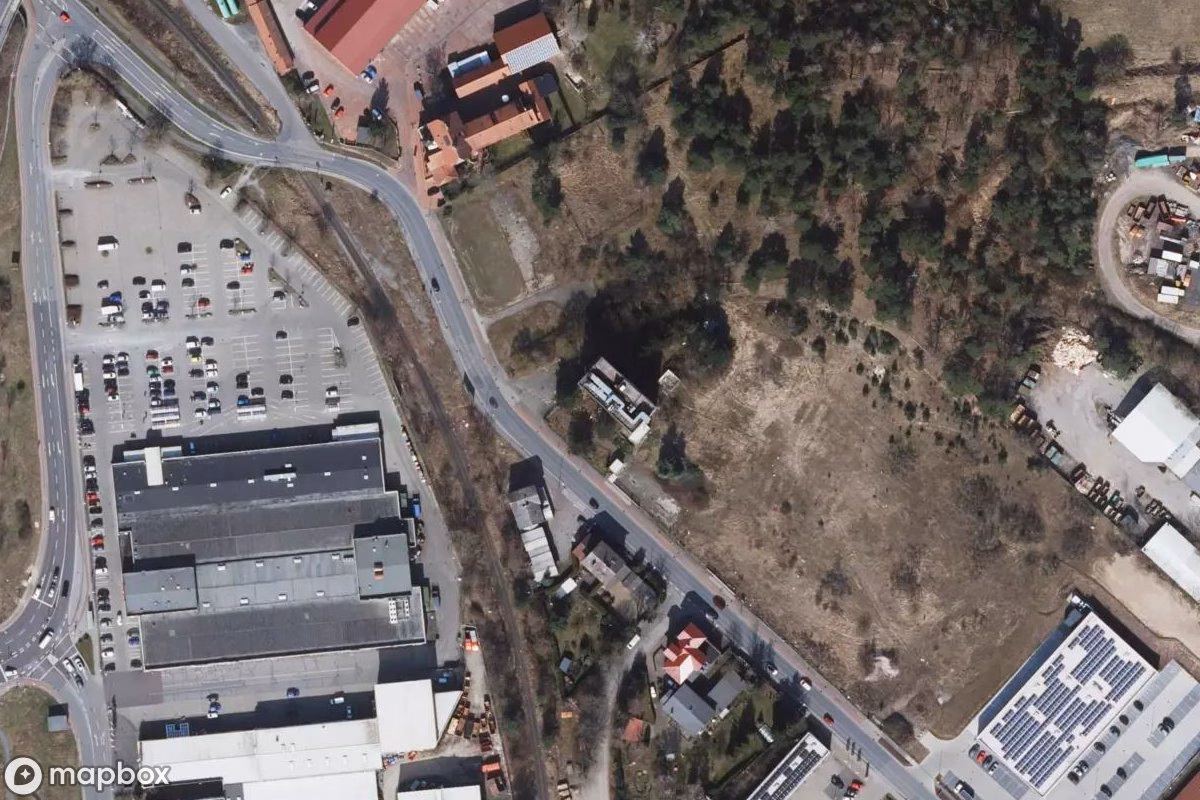 Vista aérea por satélite de Firmengelände, un Sitio industrial abandonado en Helmstedt, Alemania