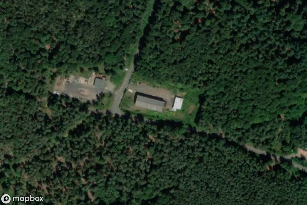 Satelitní letecký pohled na Kaserne, opuštěné Vojenský objekt v Miltenberg, Německo