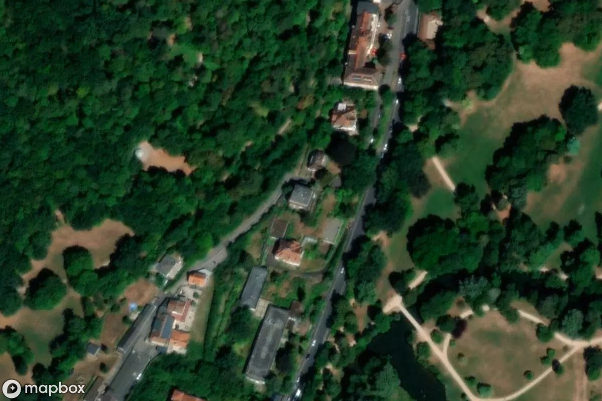 Vue aérienne satellite de Krankenhaus, un Hôpital abandonné à Bad Kissingen, Allemagne