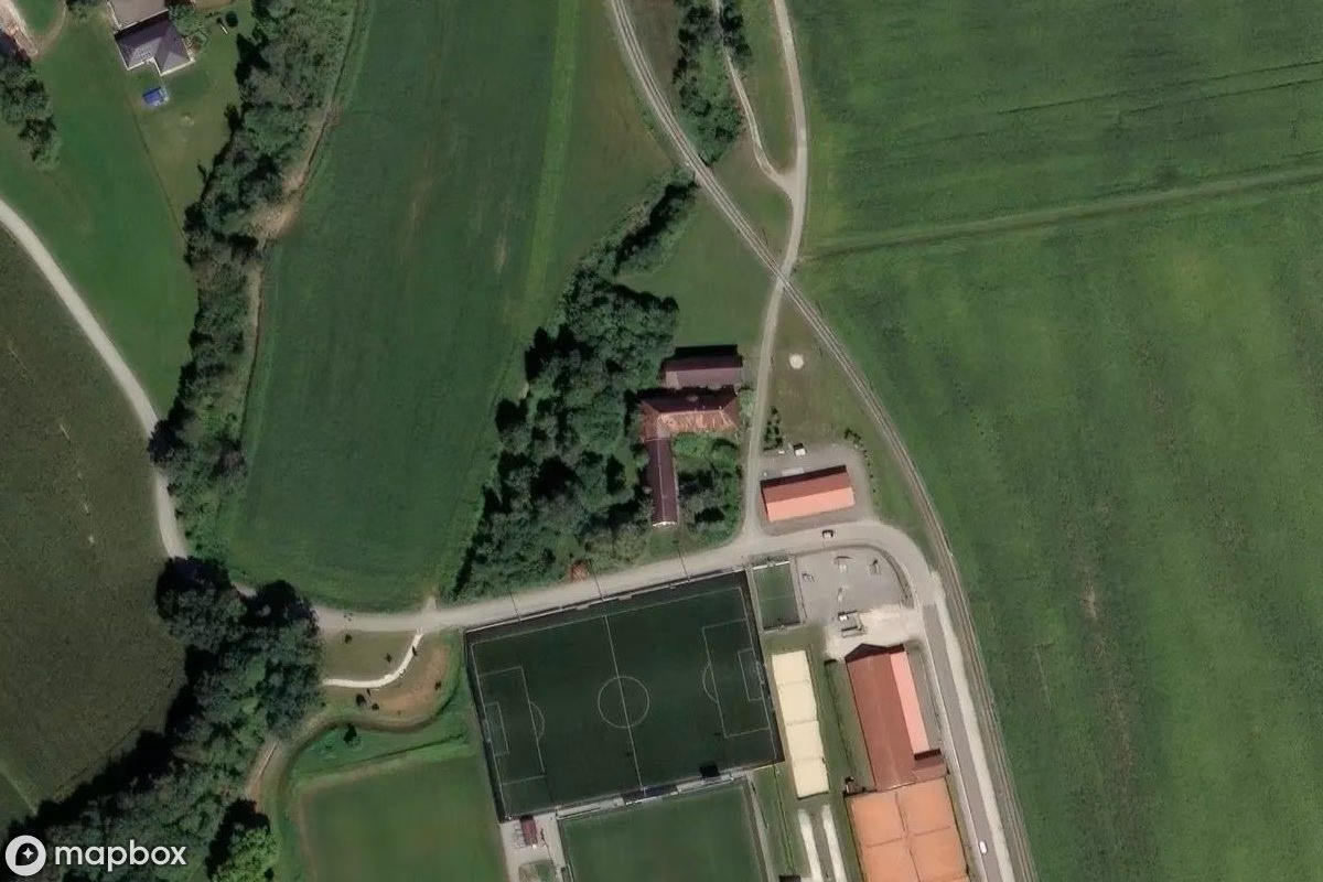 Aerial satellite view of Haus, an abandoned  in Bad Wimsbach-Neydharting, Austria