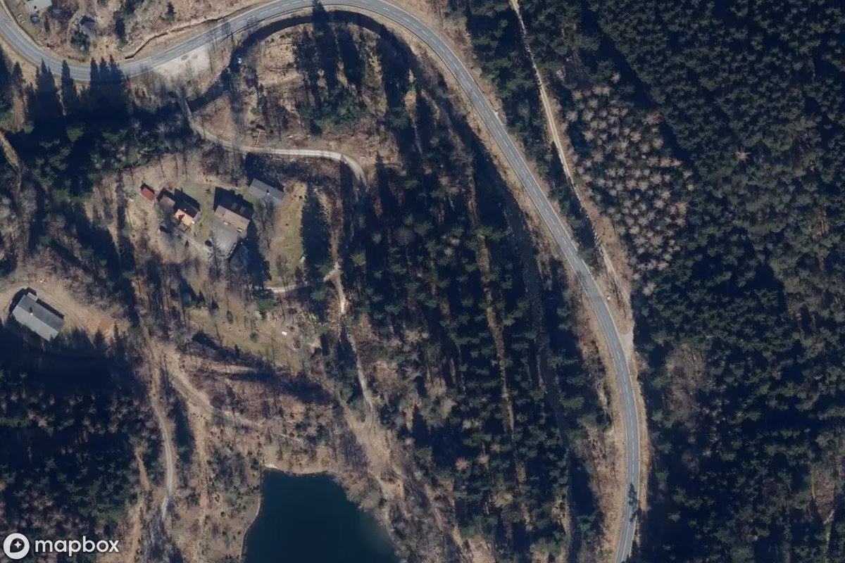 Satellitbillede set fra luften af Bunker, et forladt Bunker i Clausthal-Zellerfeld, Tyskland