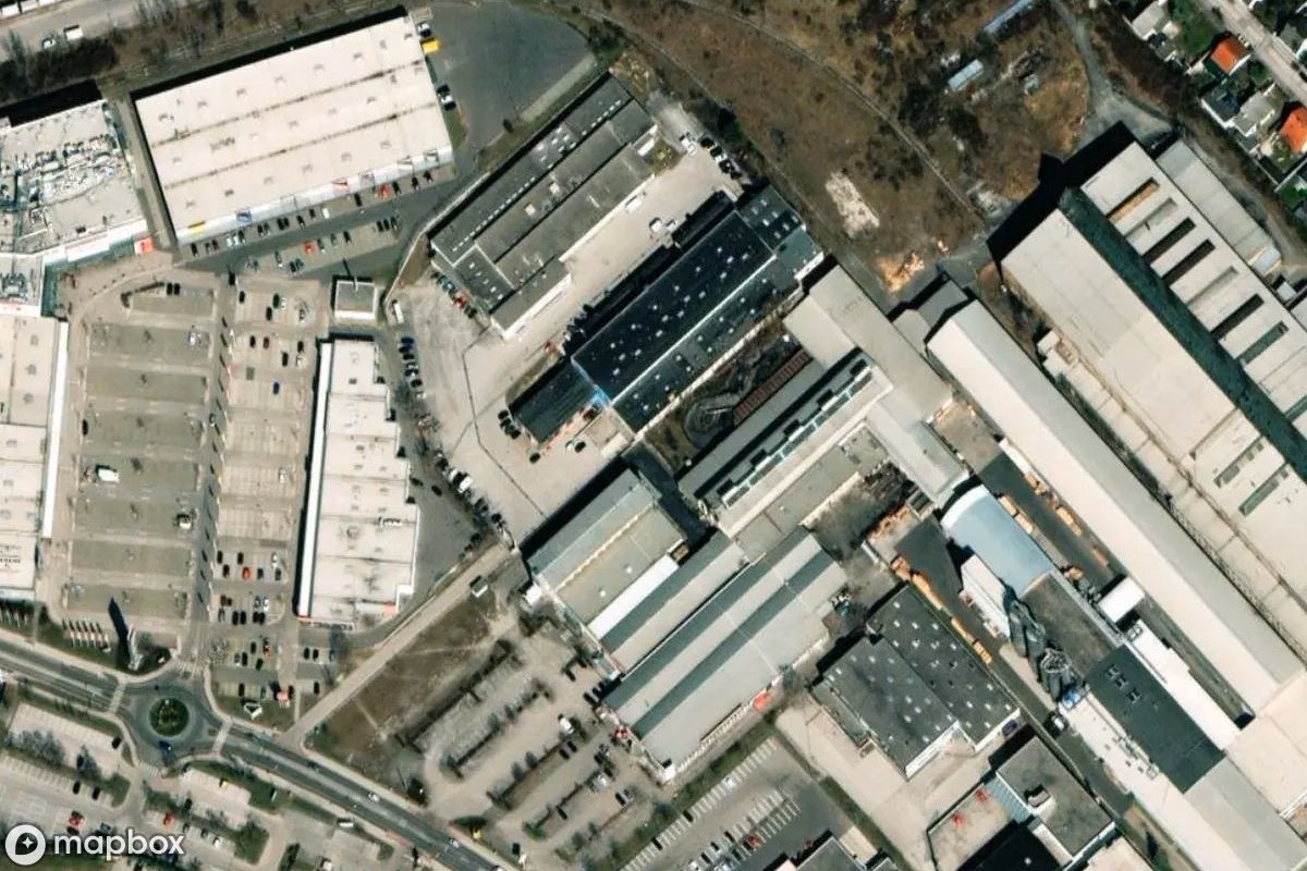 Aerial satellite view of Lost Place, an abandoned  in Wiener Neustadt, Austria