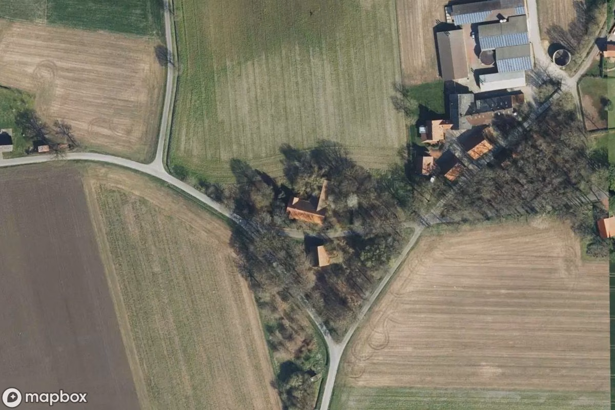 Aerial satellite view of Bauernhof, an abandoned Farm in Bohmte, Germany