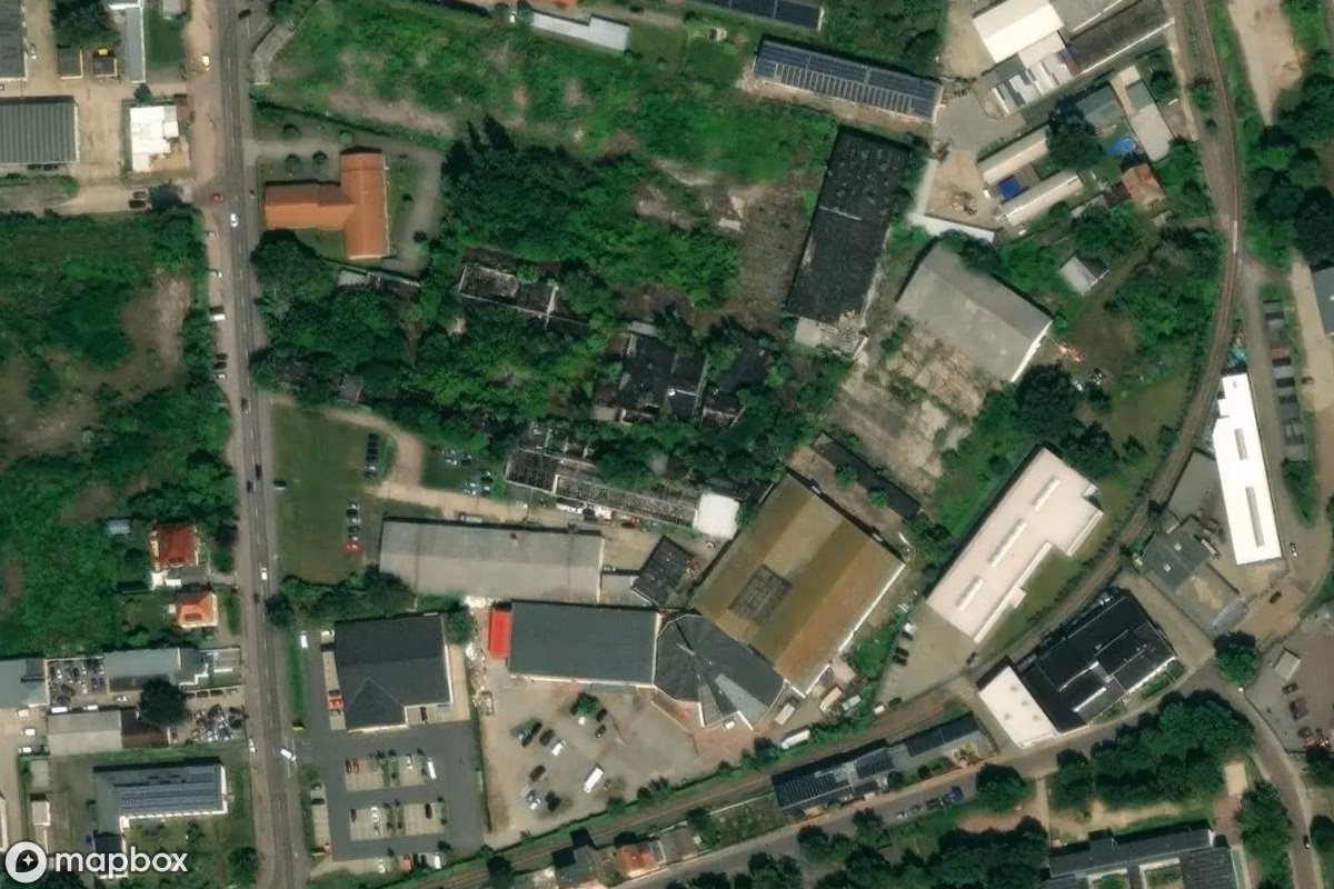Vue aérienne satellite de Fabrik, un Usine abandonné à Halle (Saale), Allemagne