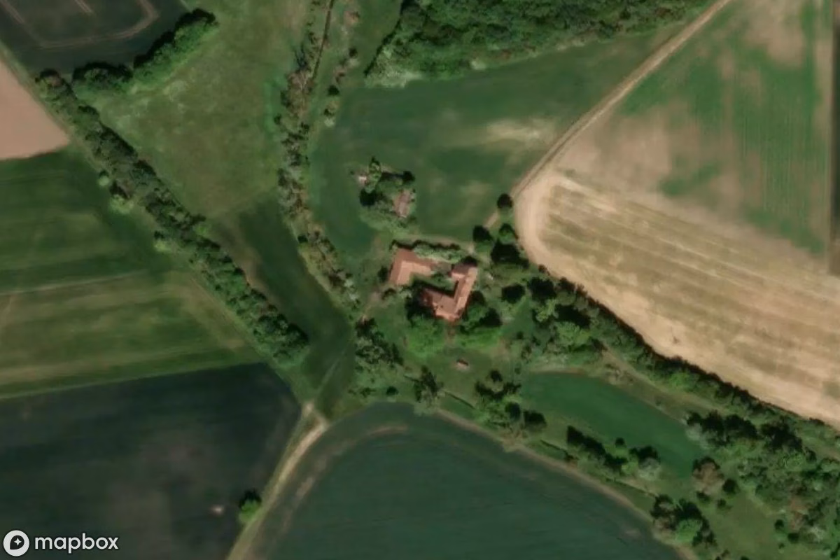 Satelitarny widok z lotu ptaka Hof, opuszczone Gospodarstwo w Groß Santersleben, Niemcy