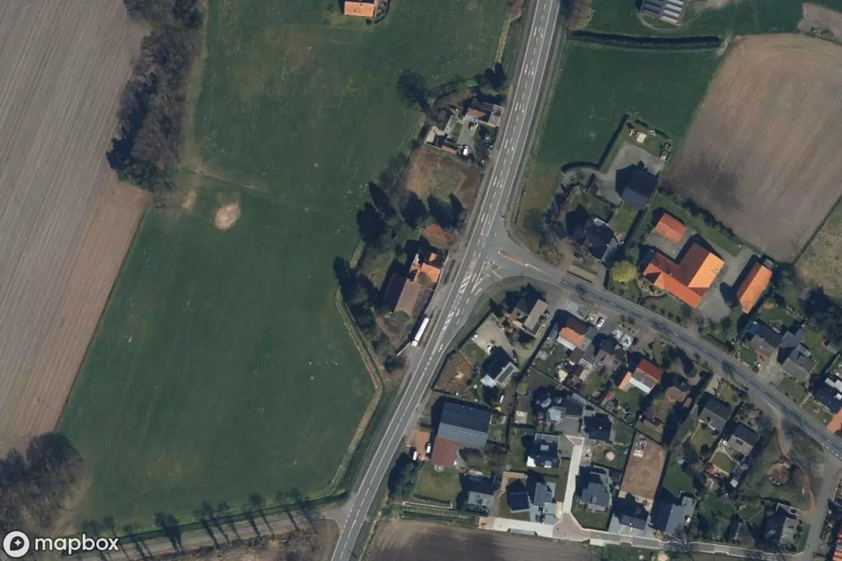 Aerial satellite view of Kneipe, an abandoned Restaurant in Spelle, Germany