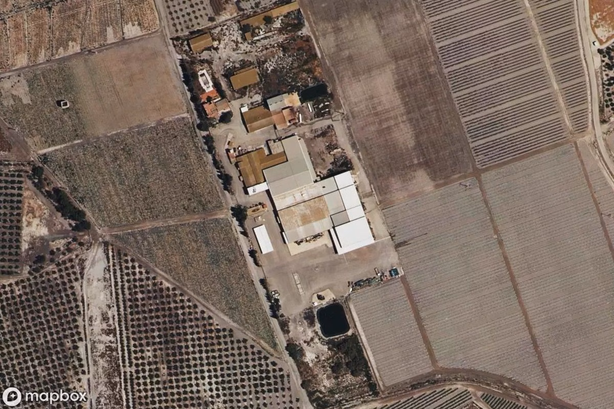 Satelitarny widok z lotu ptaka Fabrik, opuszczone Fabryka w Lorca, Hiszpania