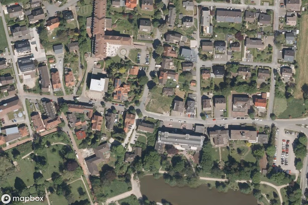 Aerial satellite view of Hotel, an abandoned Hotel in Bad Meinberg, Germany