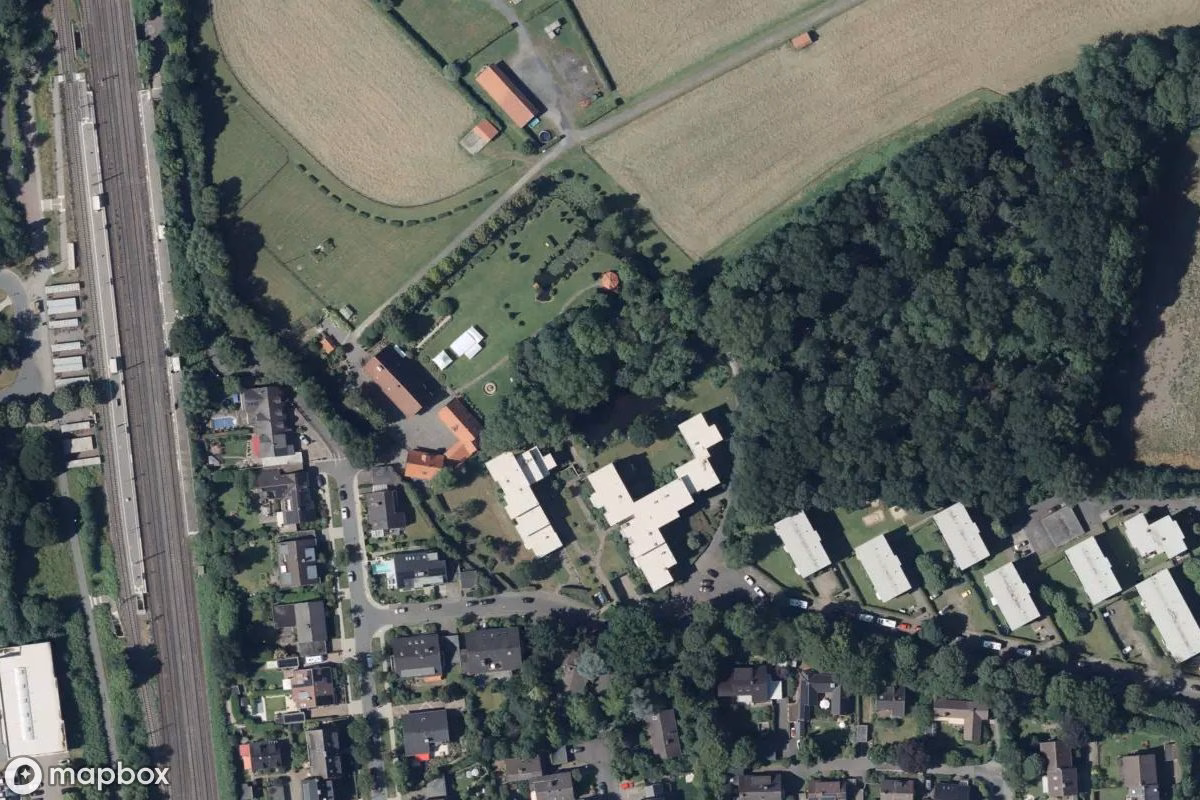 Satellitbild från luften av Bunker, en övergiven Bunker i Münster, Tyskland