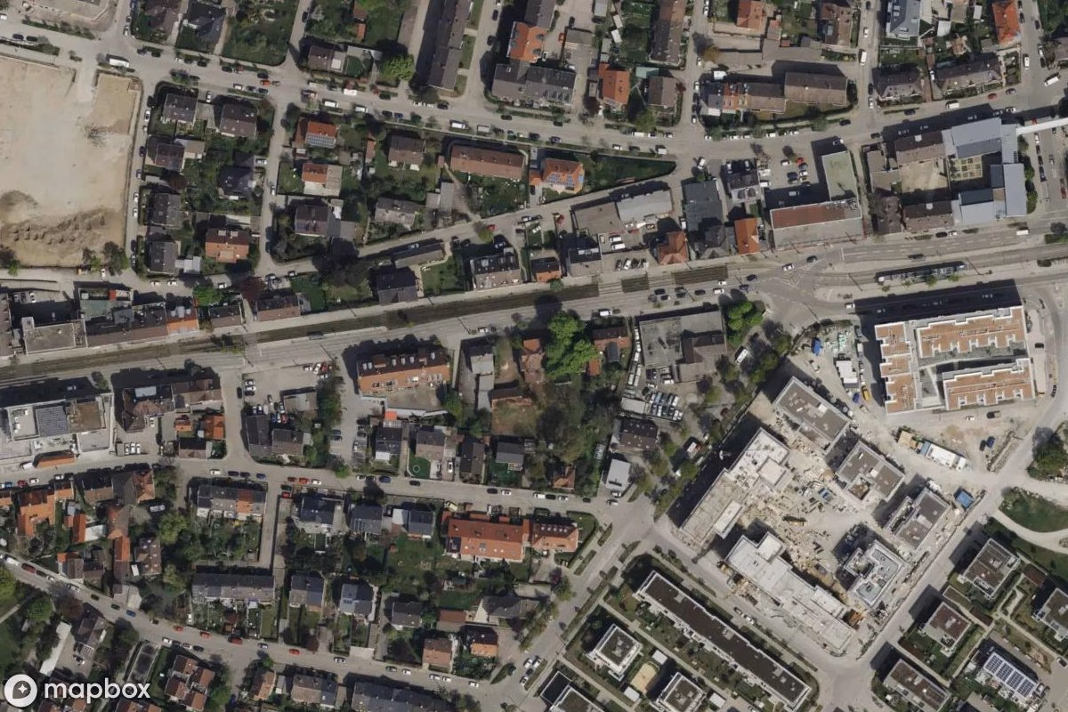 Vue aérienne satellite de Gaststätte, un Restaurant abandonné à Augsburg, Allemagne