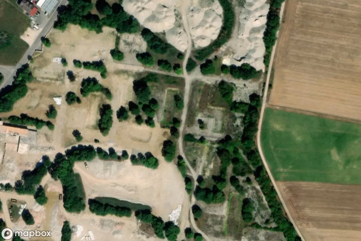 Aerial satellite view of Kaserne, an abandoned Military Site in Donauwörth, Germany