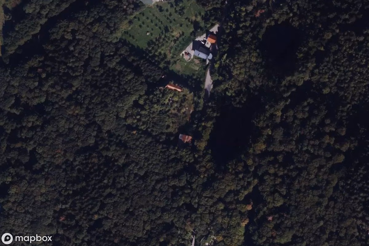 Satelitní letecký pohled na Steinbruch, opuštěné Důl v Kappelrodeck, Německo