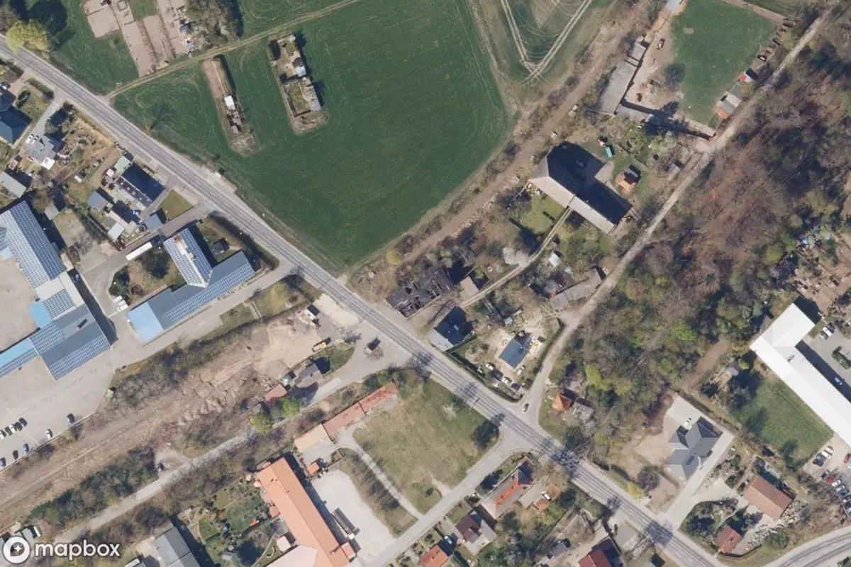 Satellitbild från luften av Fabrik, en övergiven Fabrik i Prenzlau, Tyskland