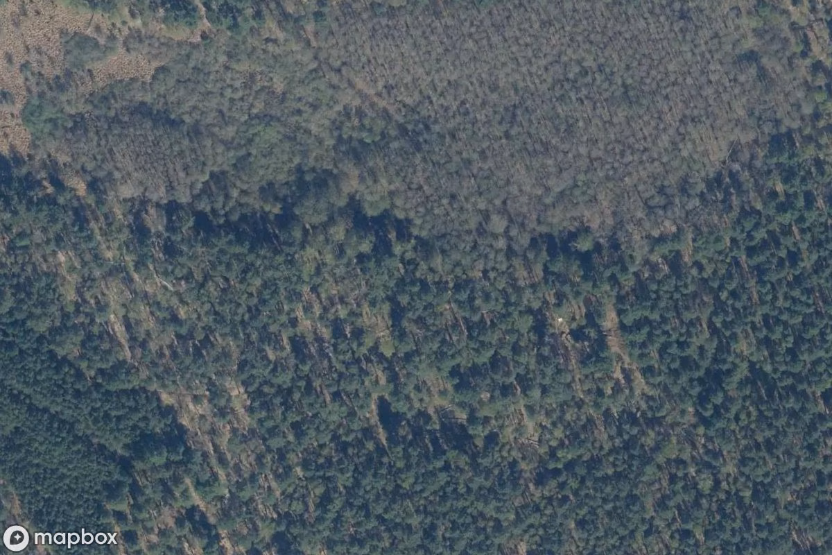 Satelitarny widok z lotu ptaka Bunker, opuszczone Bunkier w Nuthe-Urstromtal, Niemcy