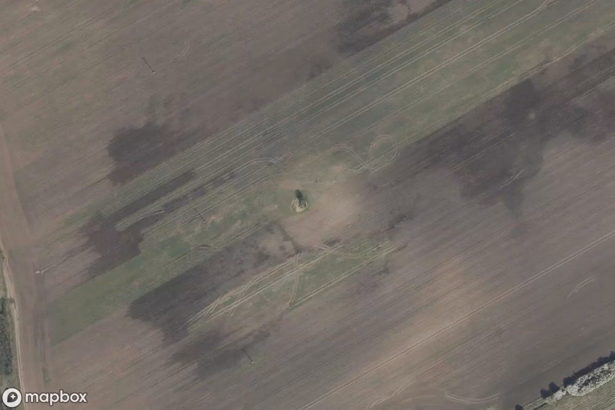 Aerial satellite view of Bunker 68, an abandoned Bunker in Bratislava, Slovakia