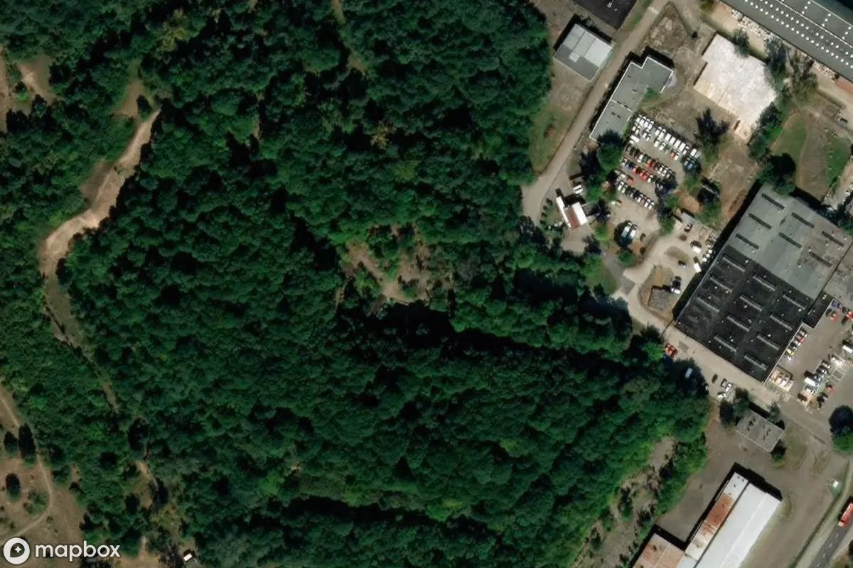 Satellitbillede set fra luften af Fort Stefana Batorego, et forladt Militært anlæg i Toruń, Polen