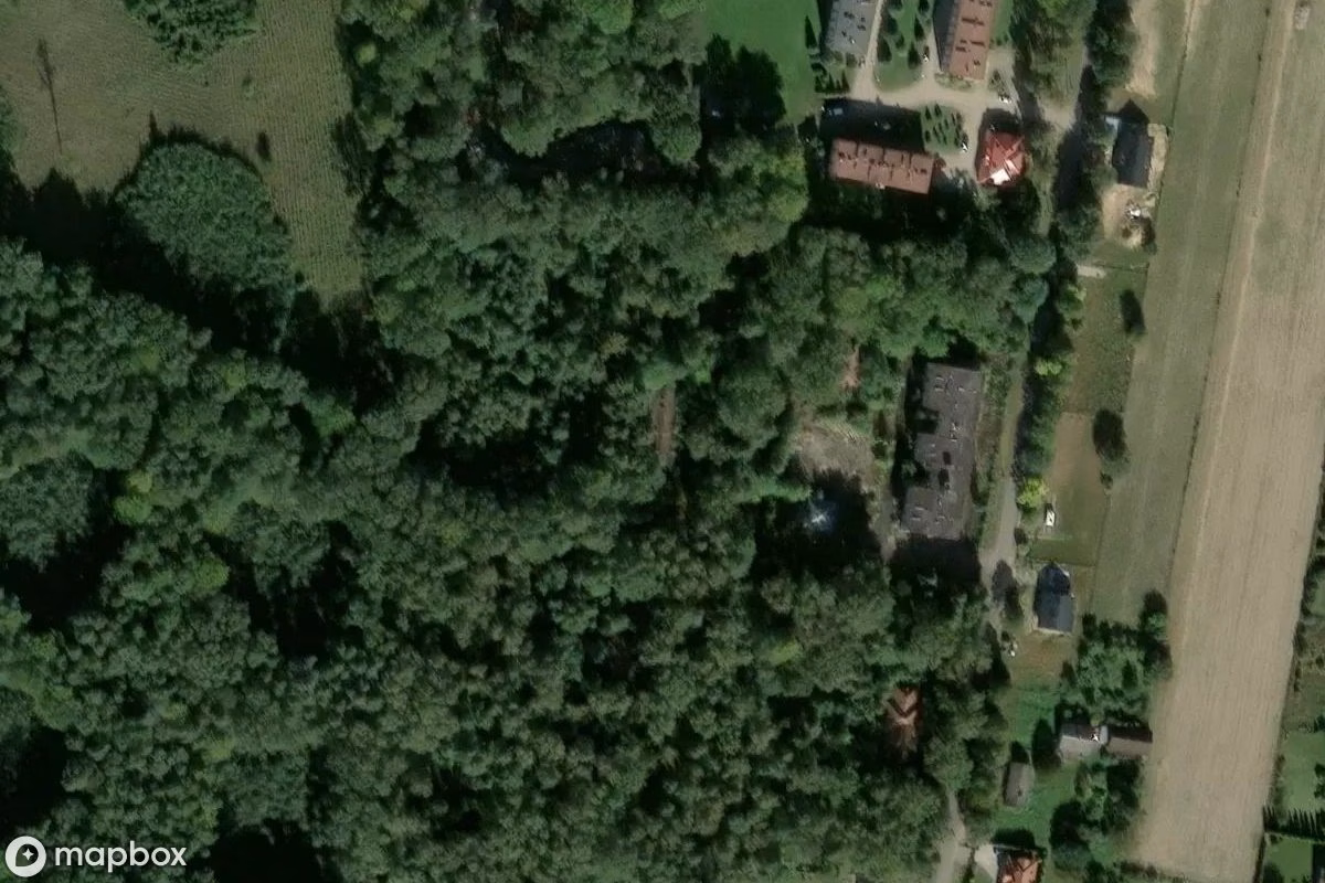 Satelitarny widok z lotu ptaka Verlassenes Gebäude, opuszczone  w Gałków Mały, Polska