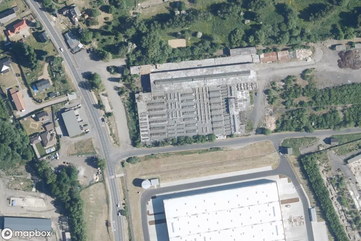 Satellitbillede set fra luften af Lost Place, et forladt  i Ostrov, Tjekkiet