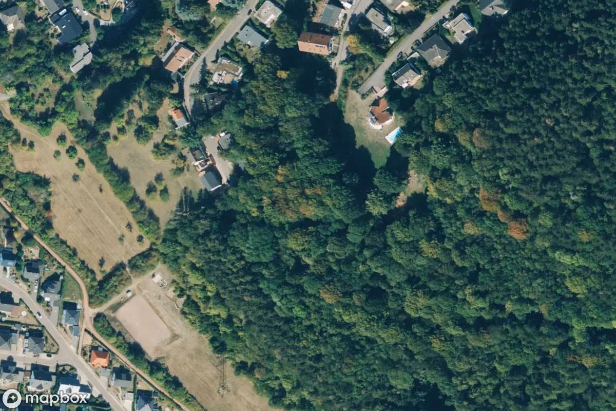 Aerial satellite view of Stollen, an abandoned Mine in Merzig, Germany