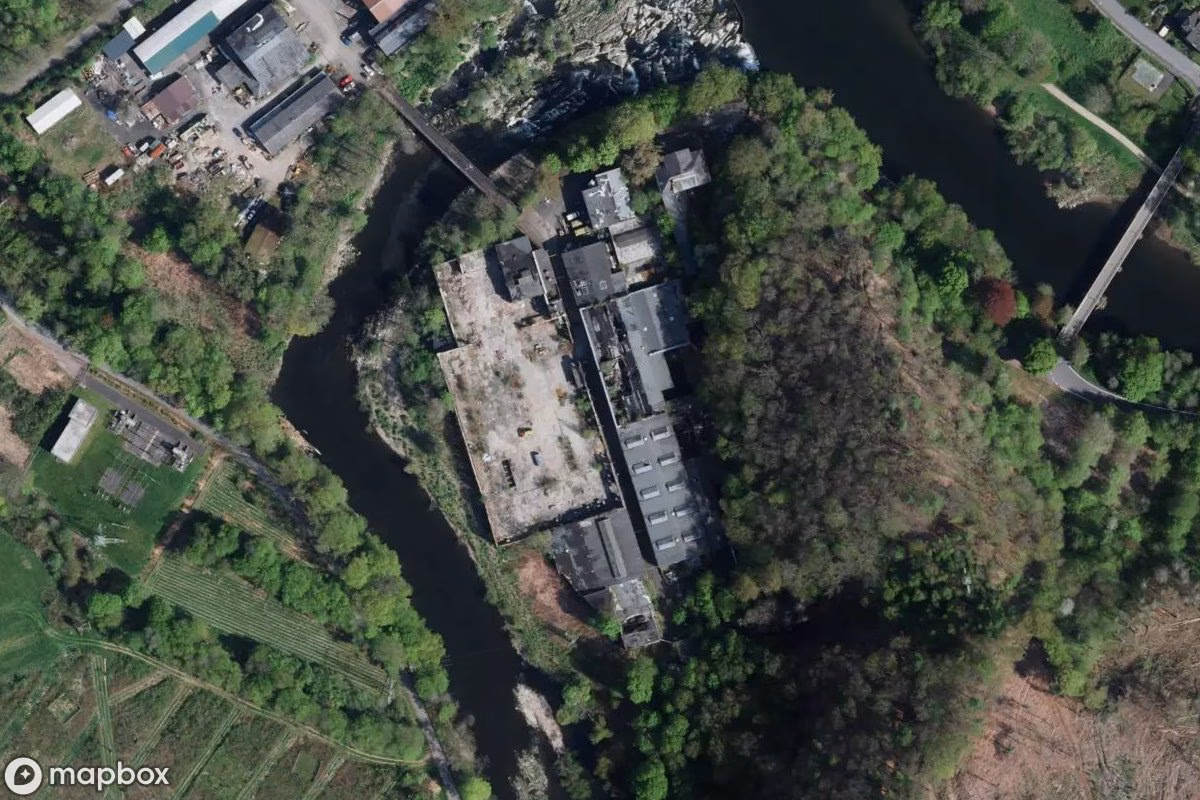 Satellitbillede set fra luften af Fabrik, et forladt Fabrik i Windeck, Tyskland