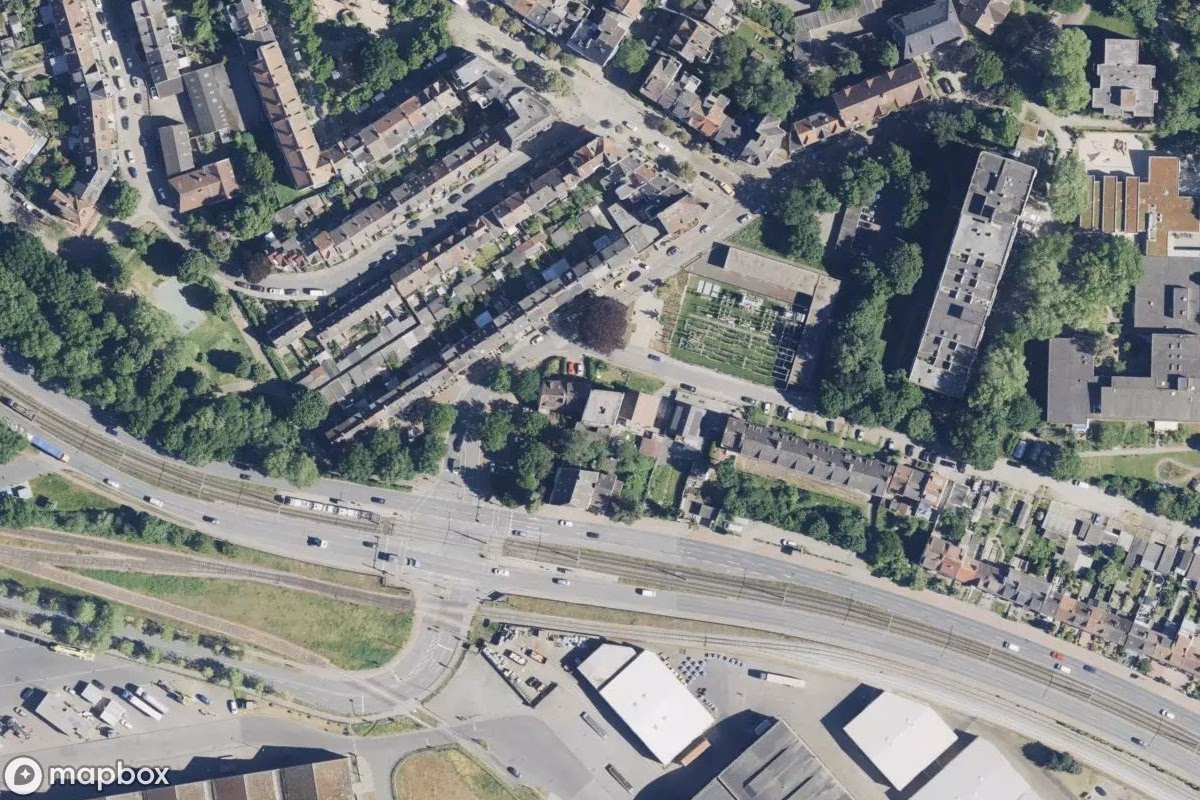 Satellietbeeld vanuit de lucht van Haus, een verlaten  in Bremen, Duitsland