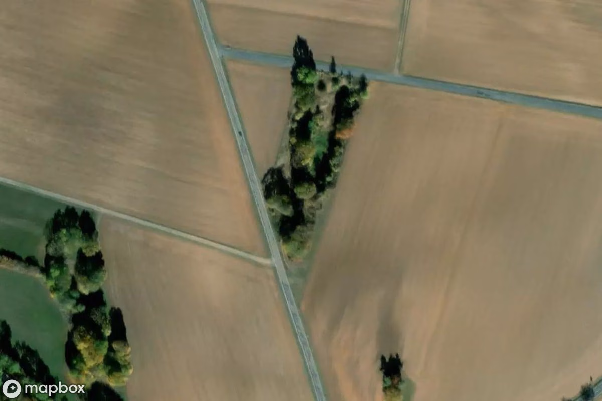 Satelitní letecký pohled na Kalkofen, opuštěné Továrna v Marienhagen, Německo