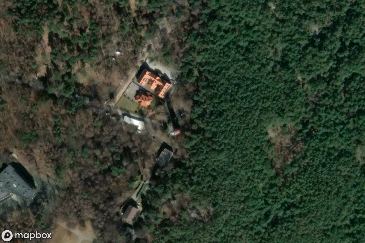 Satelitní letecký pohled na Leuchtturm Hel, opuštěné Věž v Hel, Polsko