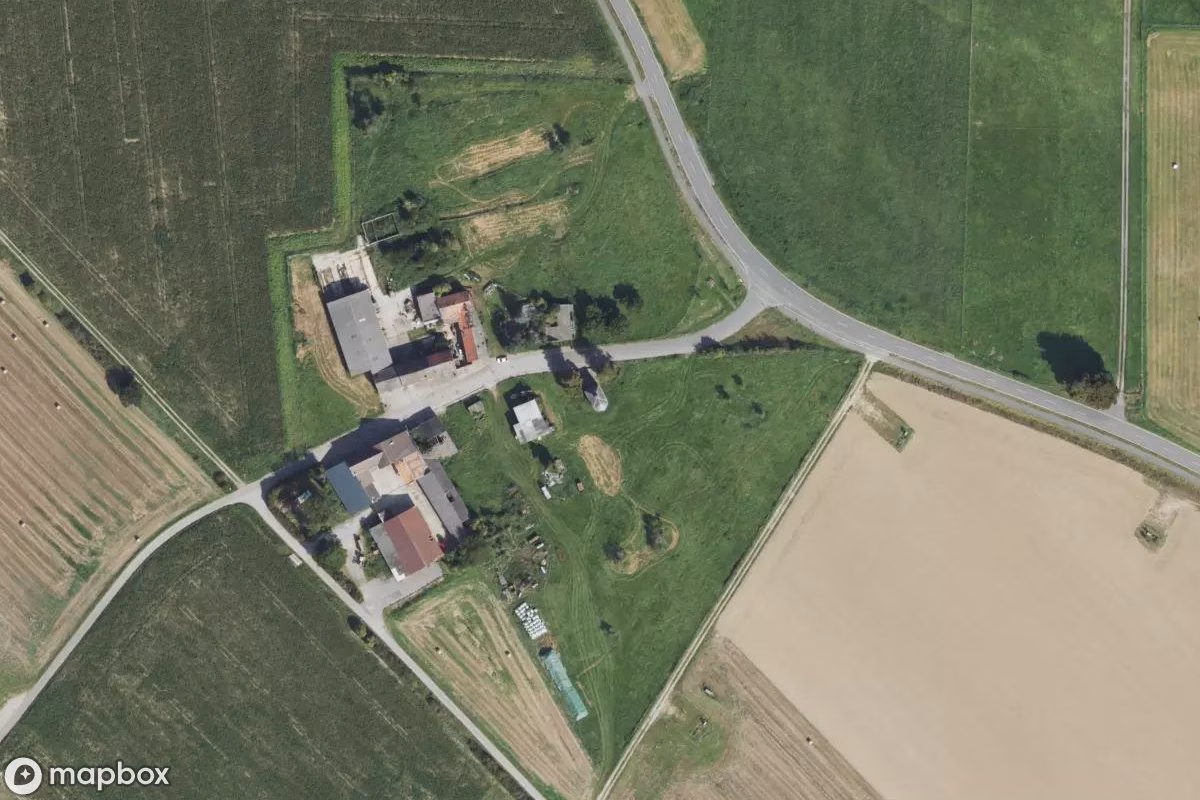 Satelitní letecký pohled na Kapelle Viehöven, opuštěné Kostel v Schophoven, Německo