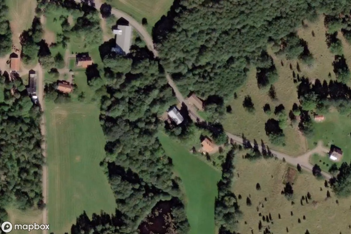 Satelitarny widok z lotu ptaka Haus, opuszczone  w Rydsnäs, Szwecja