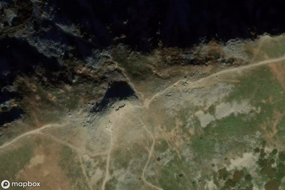 Satelitní letecký pohled na Babia Góra, opuštěné  v Lipnica Wielka, Polsko