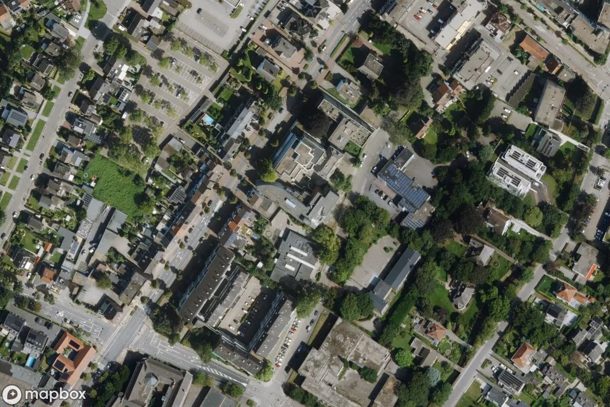 Aerial satellite view of Bürogebäude, an abandoned  in Sittard, Netherlands