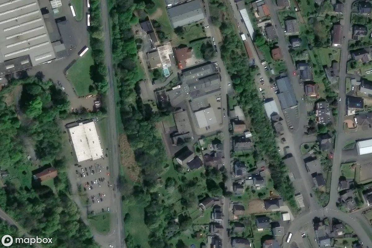 Satelitarny widok z lotu ptaka Dollar Hugo Lagerhaus, opuszczone Magazyn w Eibelshausen, Niemcy