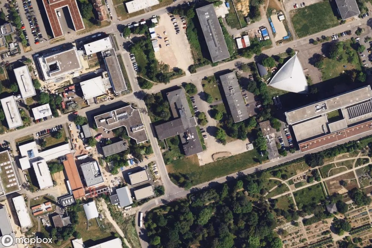 Műholdas légi felvétel Universität helyszínről, egy elhagyatott  itt: Mainz, Németország