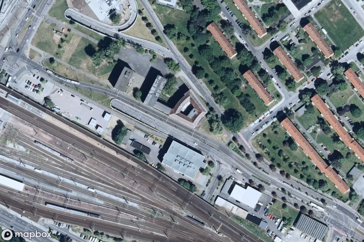 Aerial satellite view of Bahn-Landwirtschaft, an abandoned in Dresden, Germany