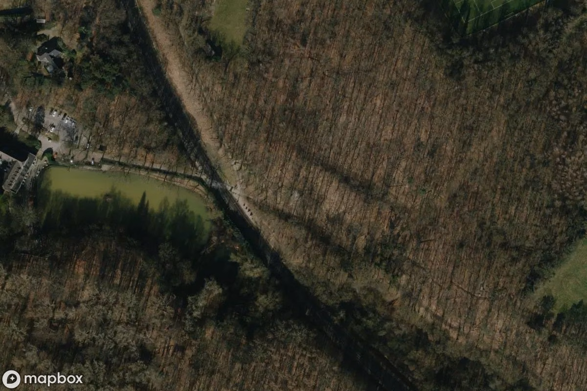 Aerial satellite view of Bunker, an abandoned Bunker in Venlo, Netherlands