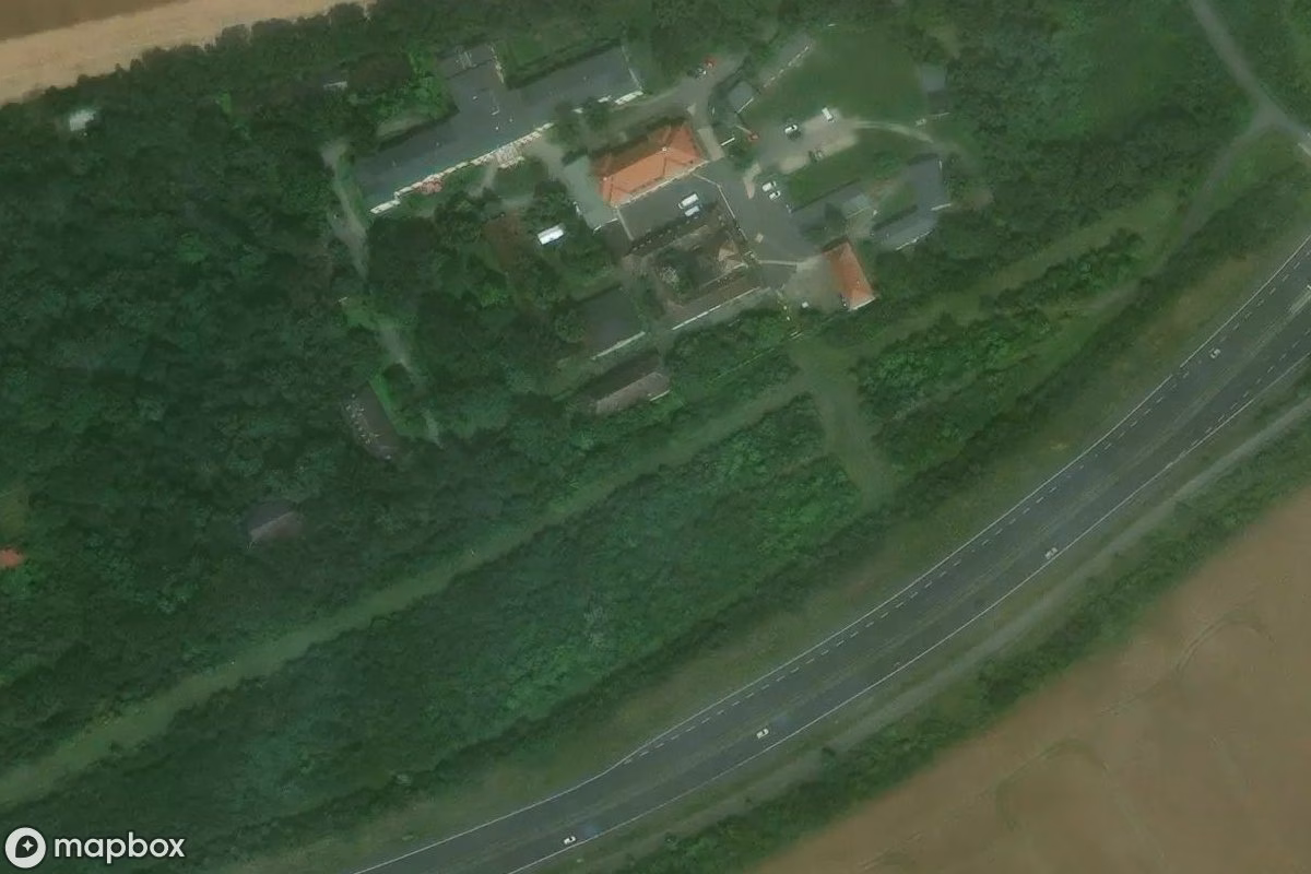 Vue aérienne satellite de Altenheim, un Hôpital abandonné à Brehna, Allemagne
