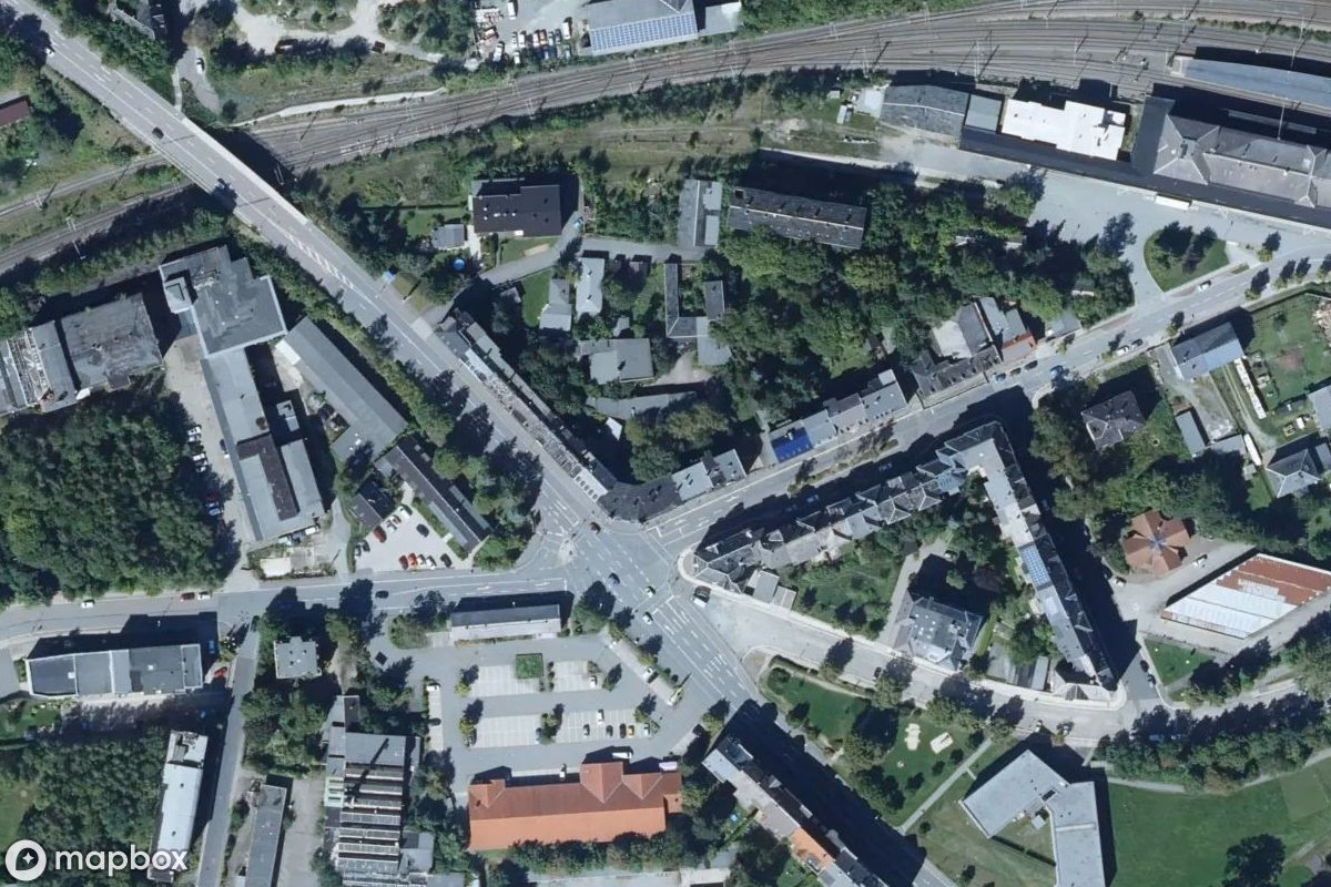 Aerial satellite view of Wettiner Hof, an abandoned Residence in Reichenbach, Germany