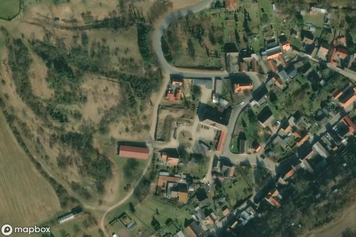 Satelitarny widok z lotu ptaka Brennerei, opuszczone Fabryka w Mücheln (Geiseltal), Niemcy