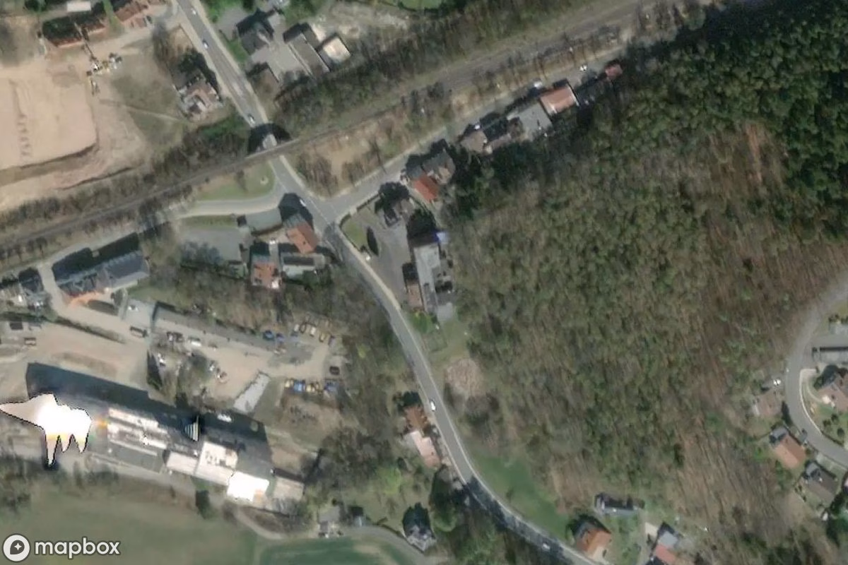 Satellietbeeld vanuit de lucht van Brauerei, een verlaten Fabriek in Arzberg, Duitsland