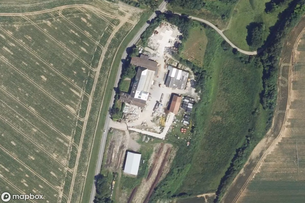 Aerial satellite view of Nery Fabrik, an abandoned Factory in Néry, France