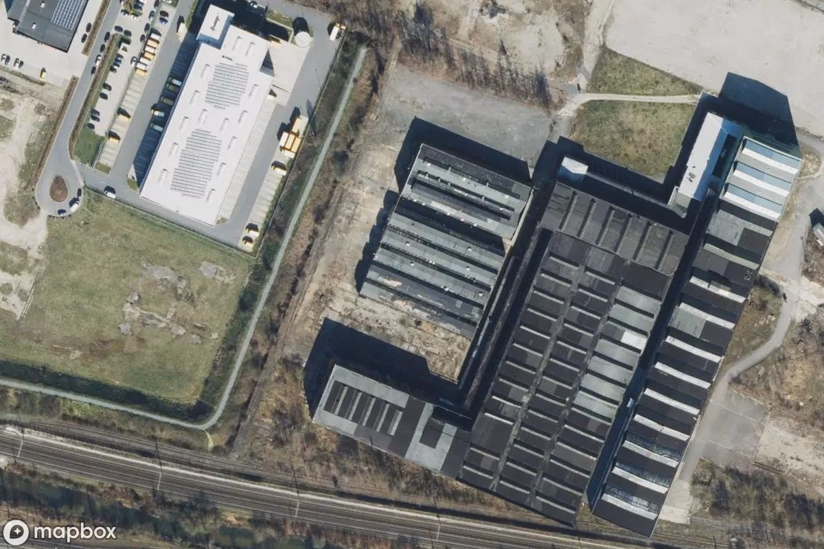 Satelitarny widok z lotu ptaka Stahlwerk, opuszczone Fabryka w Osnabrück, Niemcy