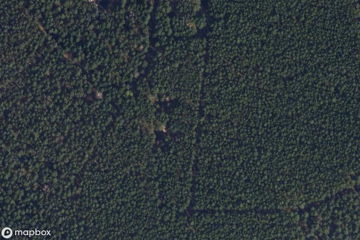 Satellitbillede set fra luften af Bunker, et forladt Bunker i Drebkau, Tyskland