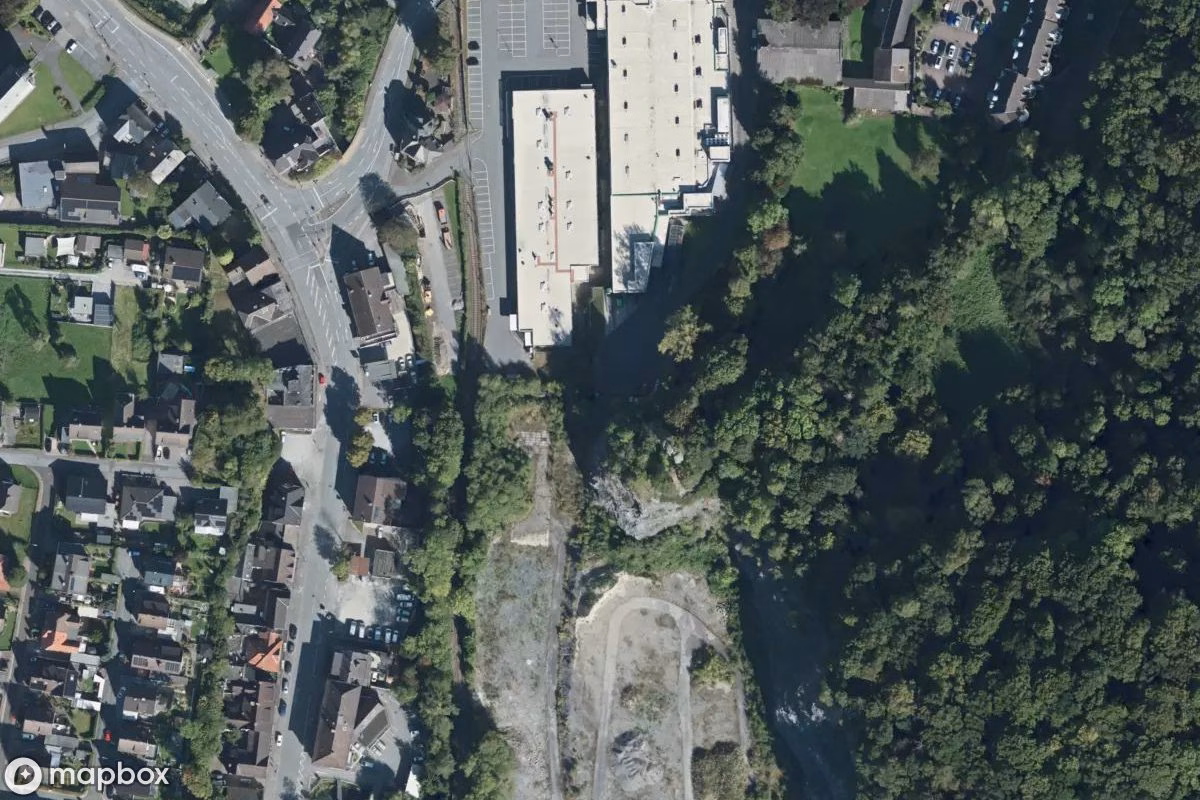 Aerial satellite view of Stollen, an abandoned Mine in Warstein, Germany
