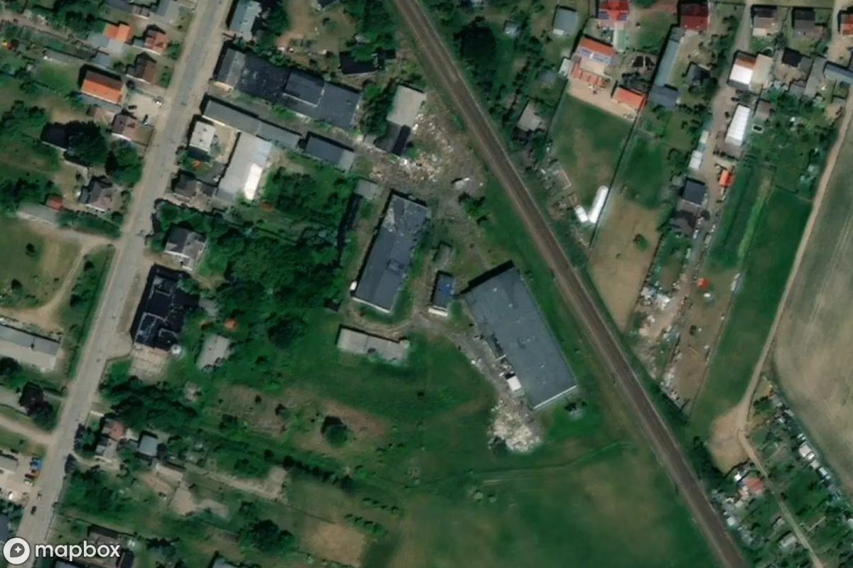 Aerial satellite view of Fabrik, an abandoned Factory in Ferdinandshof, Germany