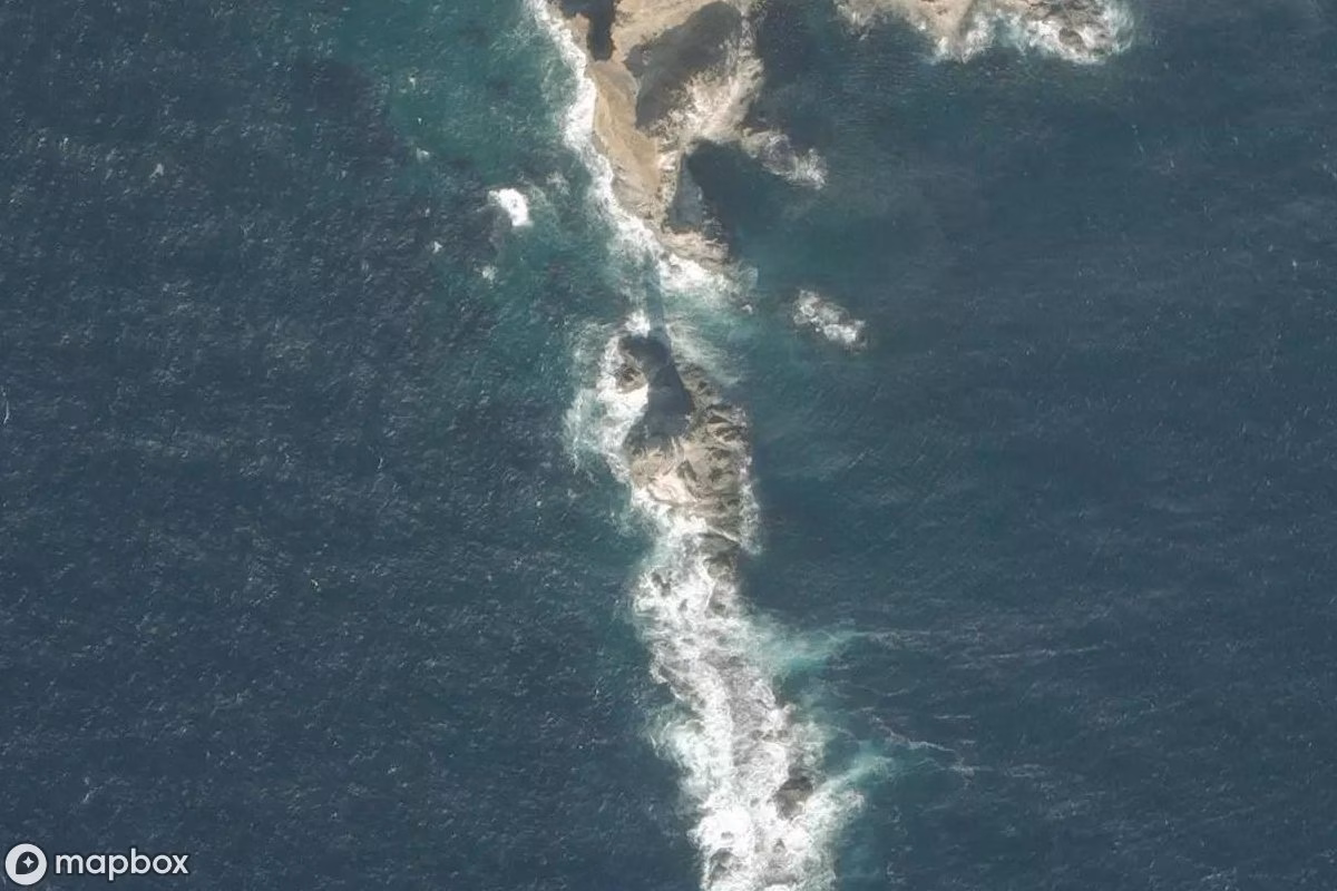 Aerial satellite view of Leuchtturm, an abandoned Tower in Sakhalin Oblast, Russia