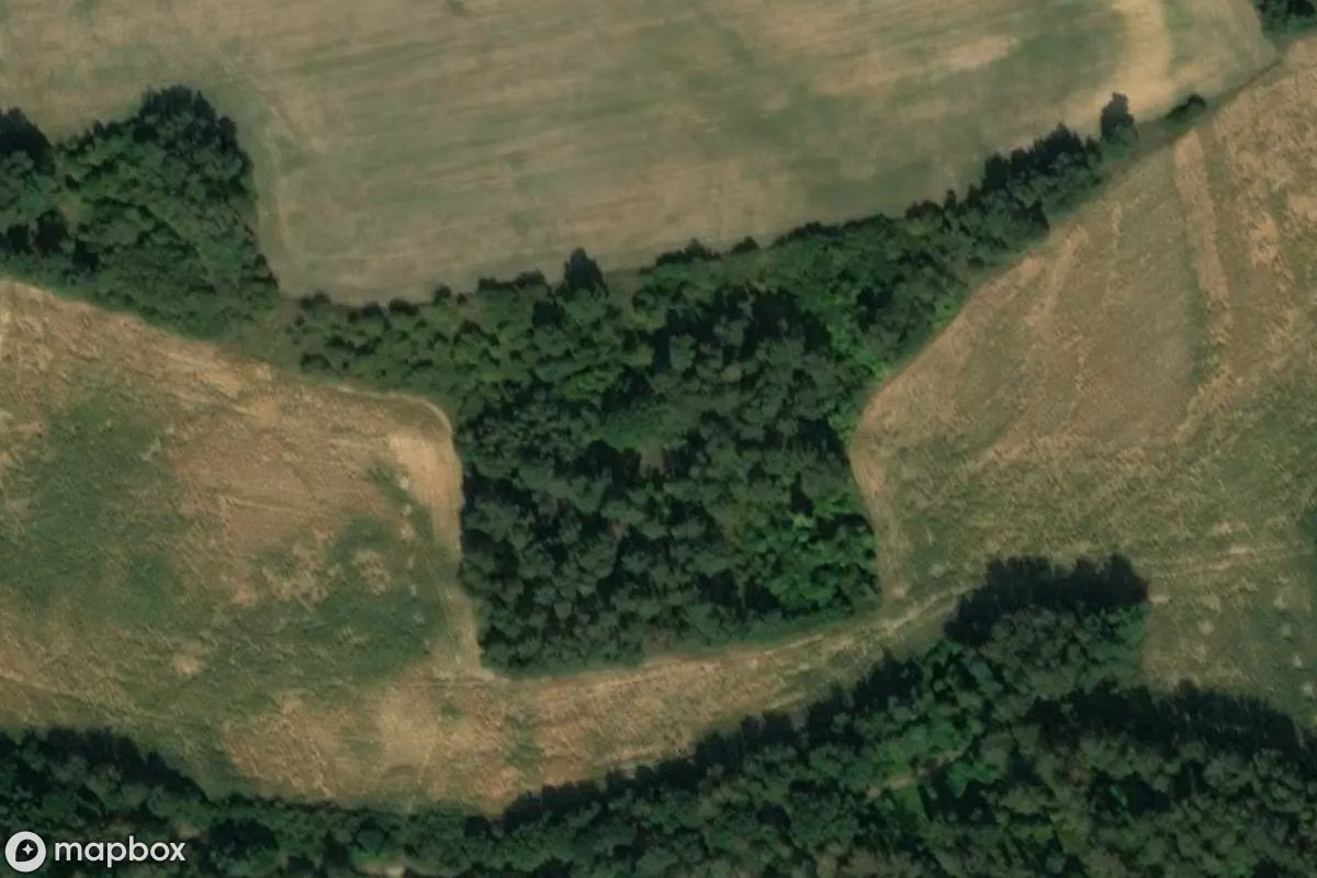 Vue aérienne satellite de MRU Pz W 715, un  abandonné à Staropole, Pologne