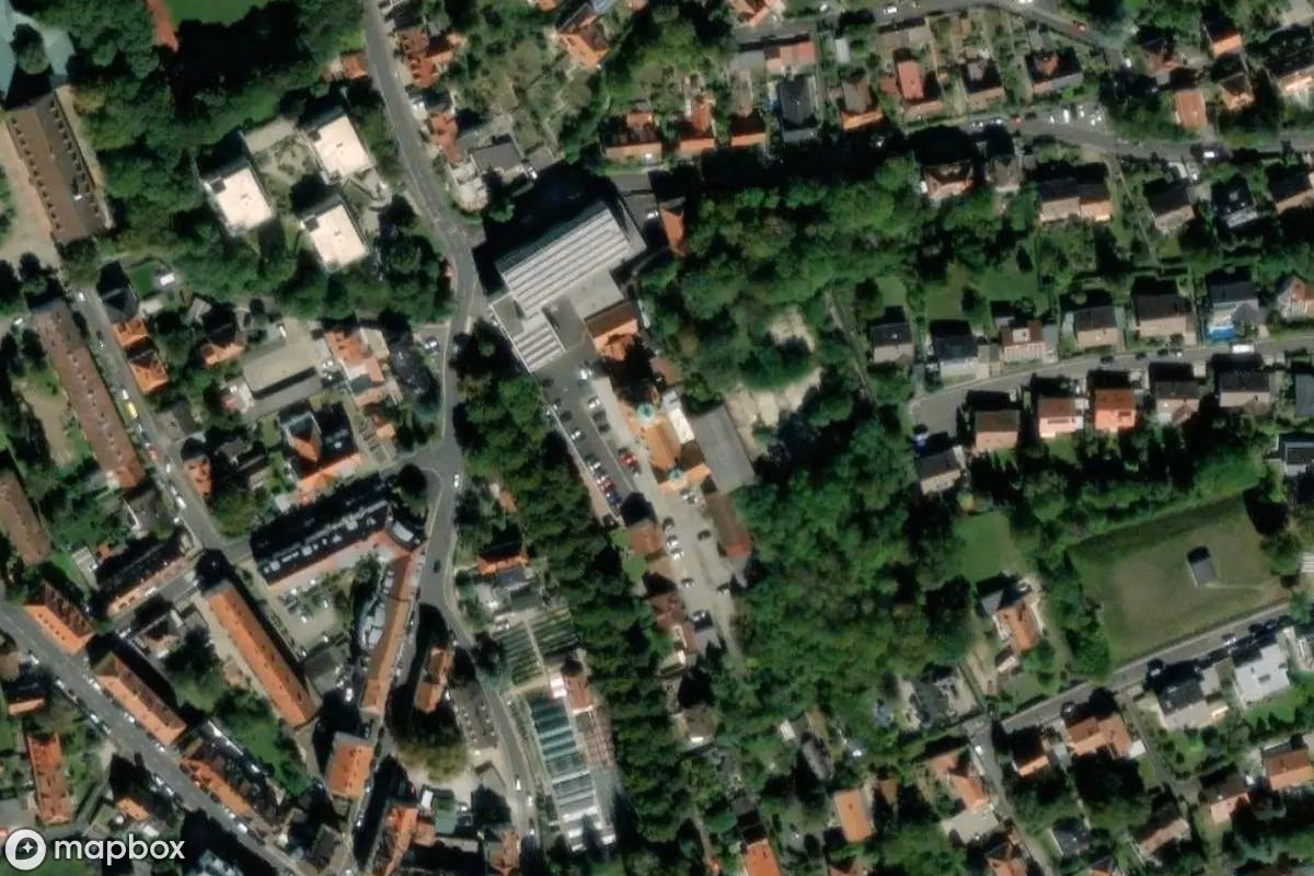 Műholdas légi felvétel Brauerei helyszínről, egy elhagyatott Gyár itt: Schweinfurt, Németország