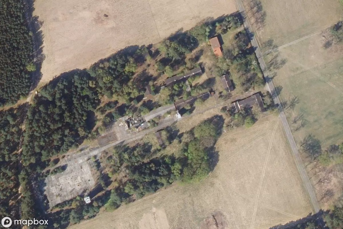 Satelitarny widok z lotu ptaka VEB, opuszczone Fabryka w Krausnick-Groß Wasserburg, Niemcy