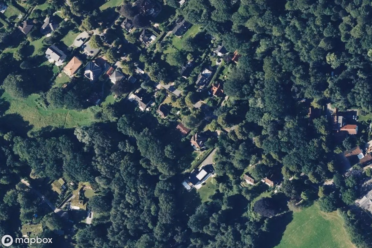 Vista aérea por satélite de Bungalow, un  abandonado en Hamburg, Alemania