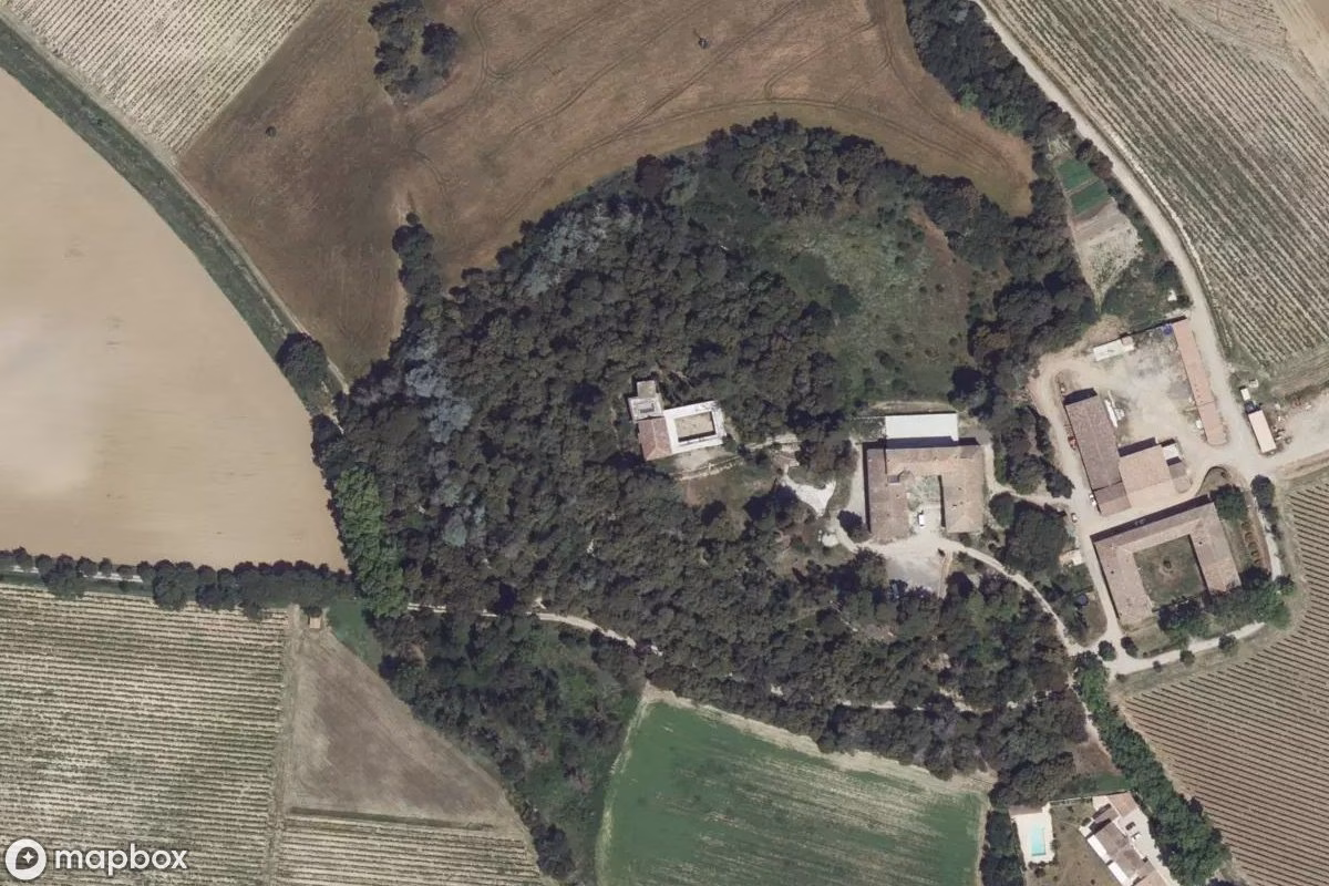 Műholdas légi felvétel Lost Place helyszínről, egy elhagyatott  itt: Gaja-et-Villedieu, Franciaország